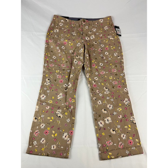 Tommy Hilfiger Women's Chino Pants Floral Print Tan Size 12 - Picture 2 of 8